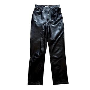 Abercrombie & Fitch Vegan Leather 90s High Rise Straight Pants Women's Size 8L